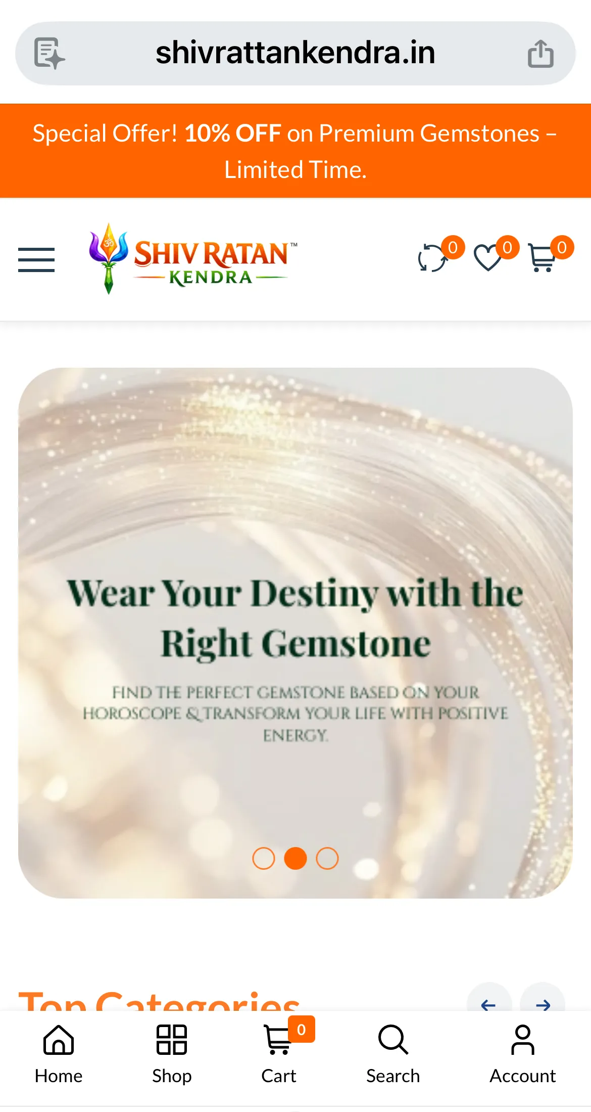 Gems store E-commerce